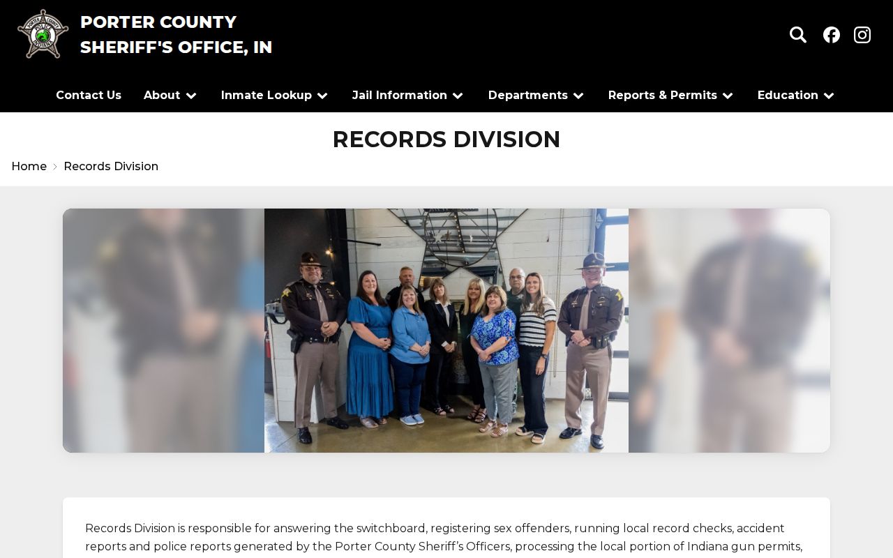 Porter County warrant records division route